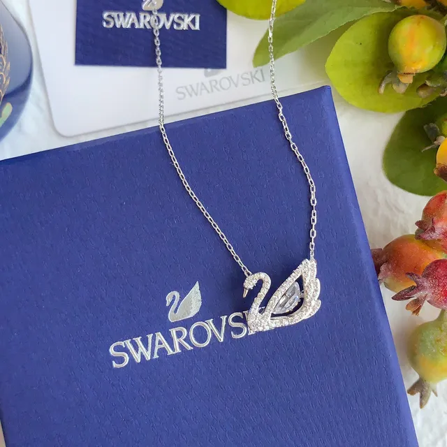 Swarovski Crystal Swan Pavé Pendant Necklace 2