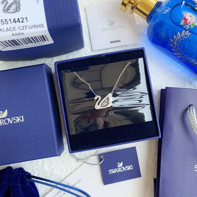 Swarovski Crystal Swan Pavé Pendant Necklace 4