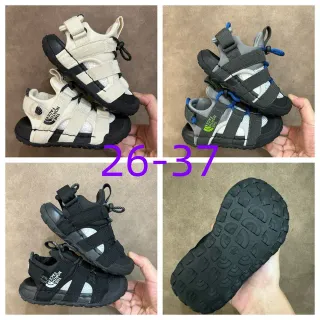 The North Face Beige Black Multi-Strap Hook-and-Loop Closure Casual Sandals