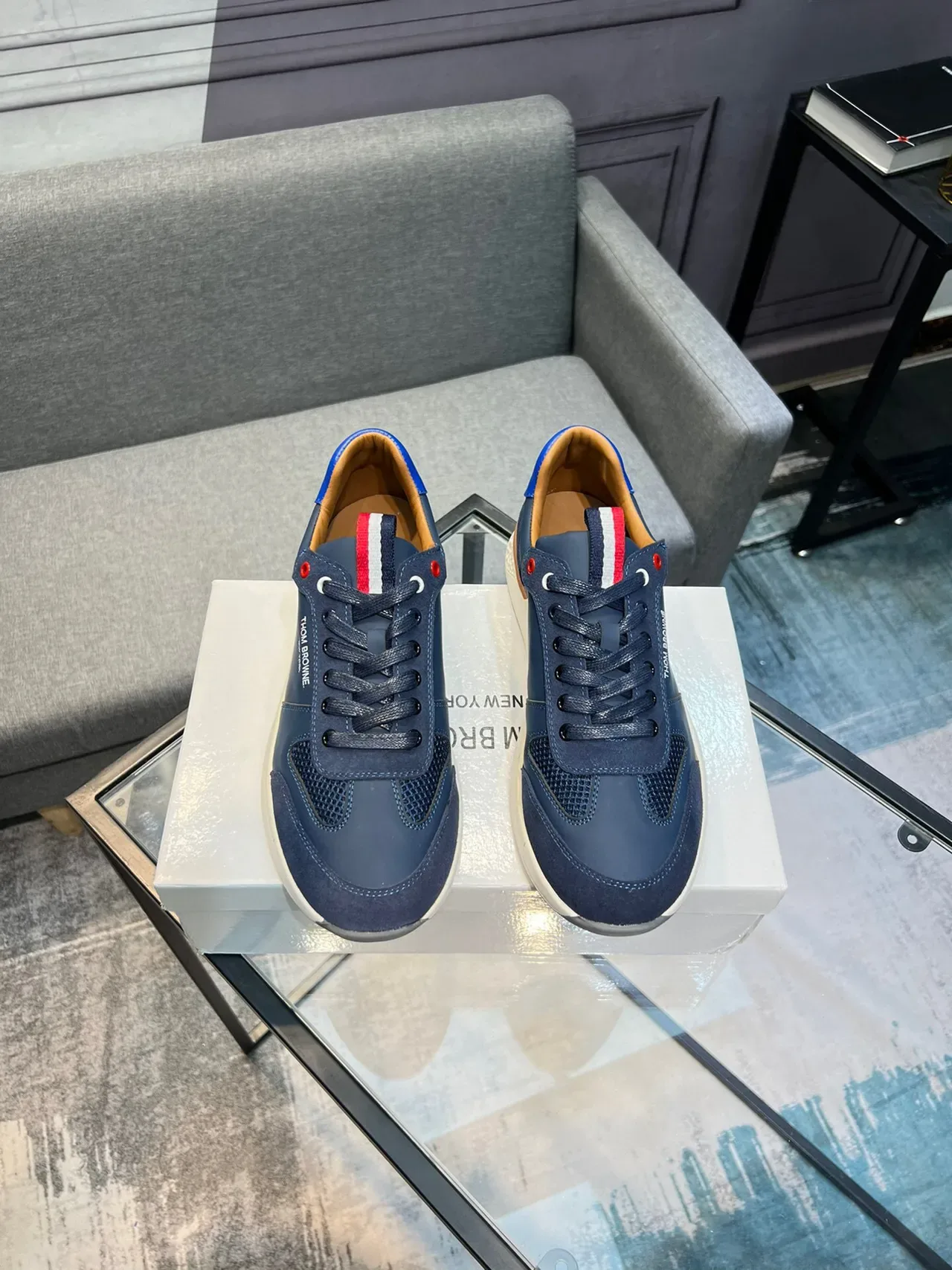 Thom Browne Sneaker Lifestyle Bleu Marine Matériau Mixte 2