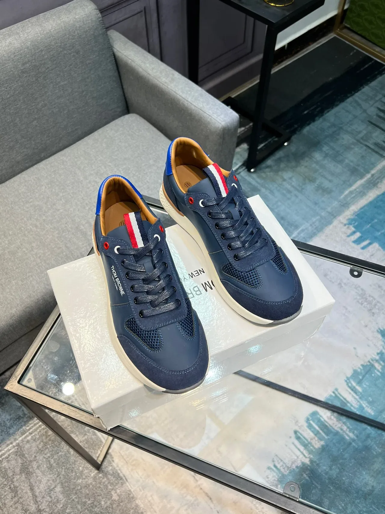 Thom Browne Sneaker Lifestyle Bleu Marine Matériau Mixte 5