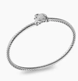 Tiffany & Co. HardWear 扭转电缆 Pavé 心形搭扣 银色手链 3