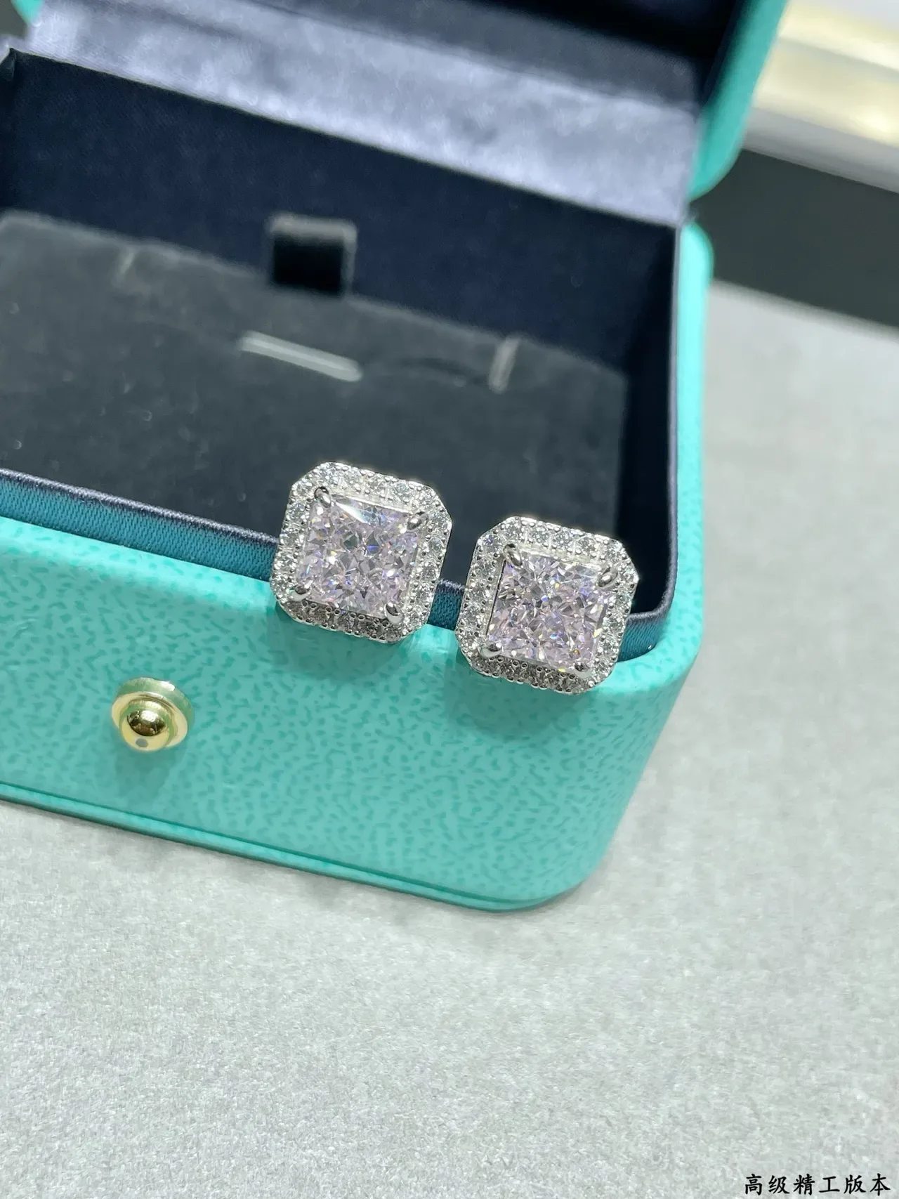 Tiffany & Co. Square-Cut Double Halo Stud Earrings 6