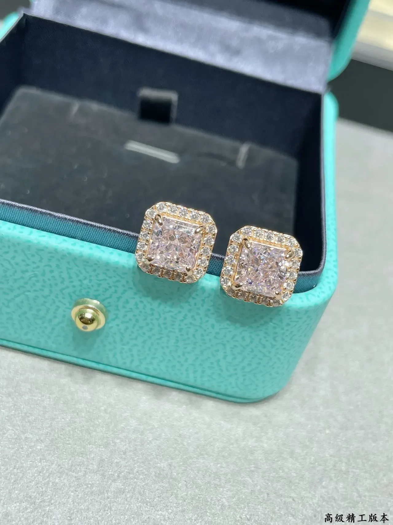 Tiffany & Co. Square-Cut Double Halo Stud Earrings 7