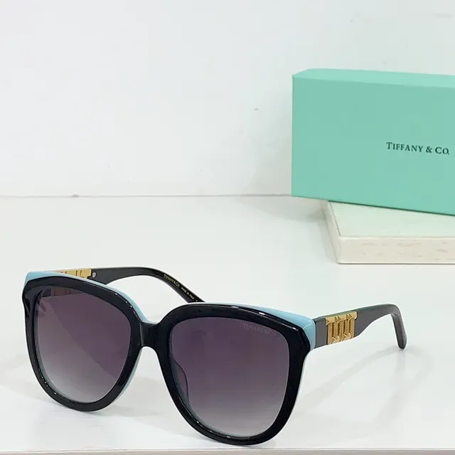 Tiffany & Co. T Collection Angular Cat-Eye Black Gold 太阳镜 5