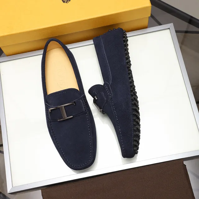 Tod's H-Buckle Loafer Navy Suede Men's Loafers 7