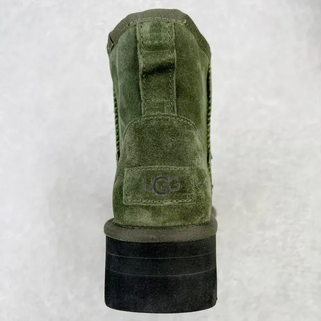 UGG सेना हरी काली सूड ऊपरी प्लेटफॉर्म सोल स्नो बूट्स 8