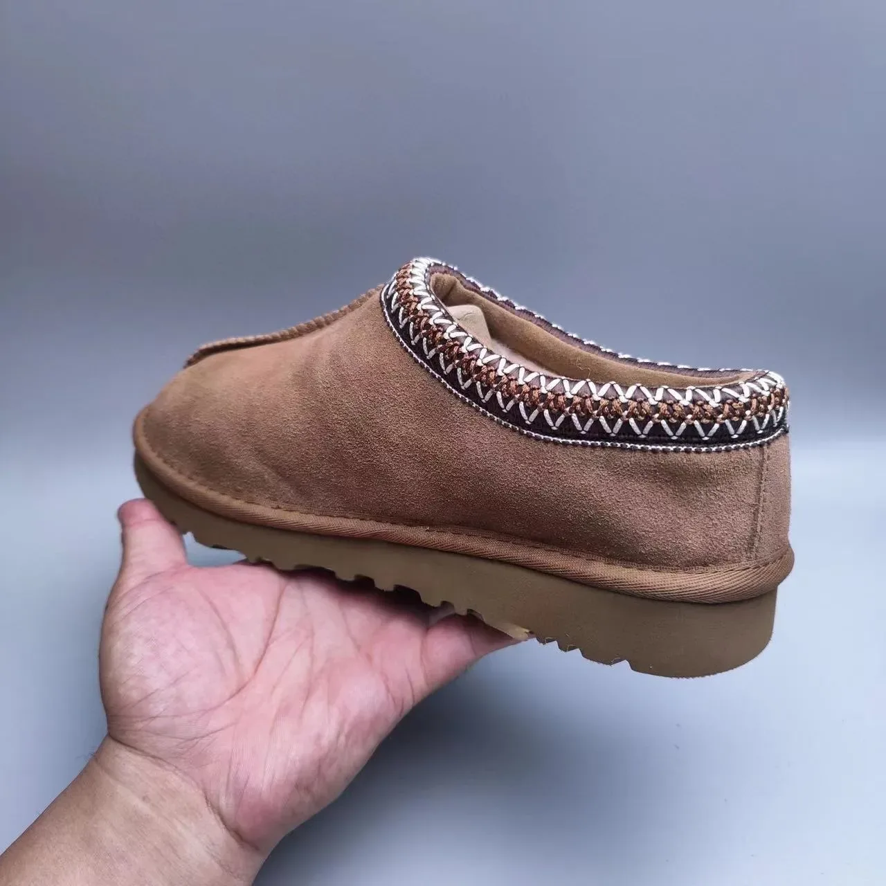 UGG Brown Beige Suede Upper Braided Trim Casual Shoes 8