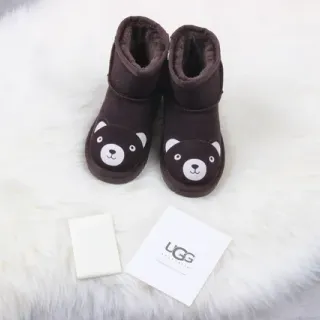 UGG经典迷你熊脸棕色雪靴