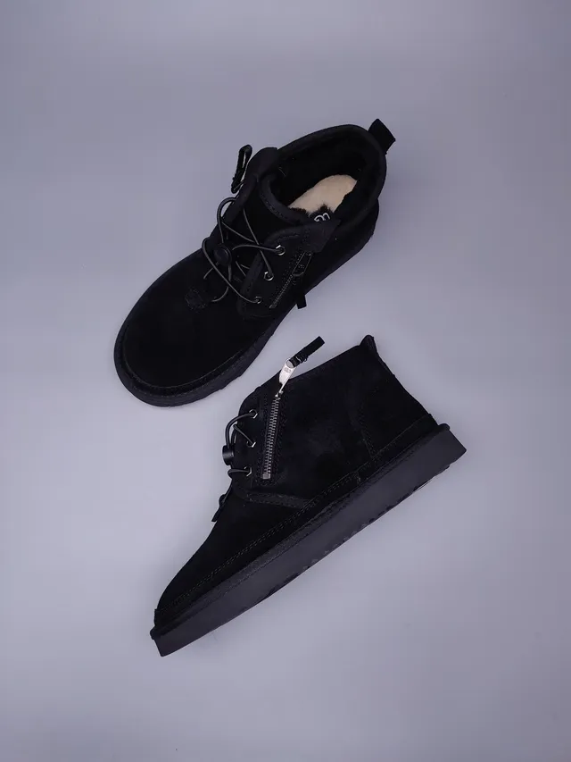 UGG Classic Mini Zip काला सूड एंक्ल बूट 5