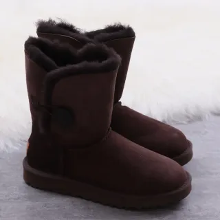 UGG Classic Short 棕色麂皮羊毛内里雪靴