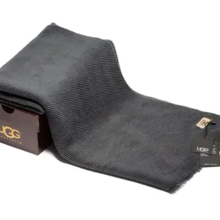 UGG Gray Ribbed Charcoal Scarve