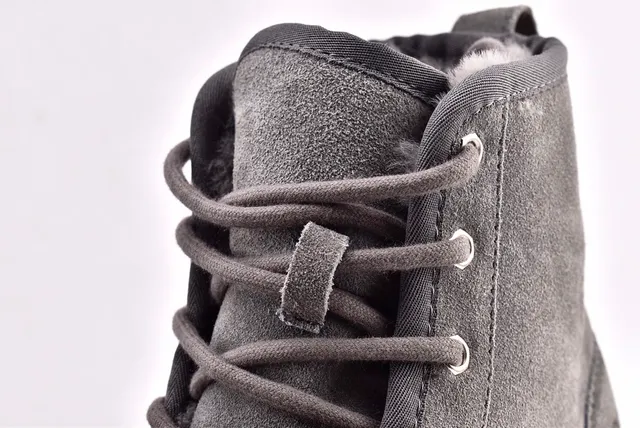 UGG Harkley ग्रे सूड लेस-अप एंकरल बूट्स 5