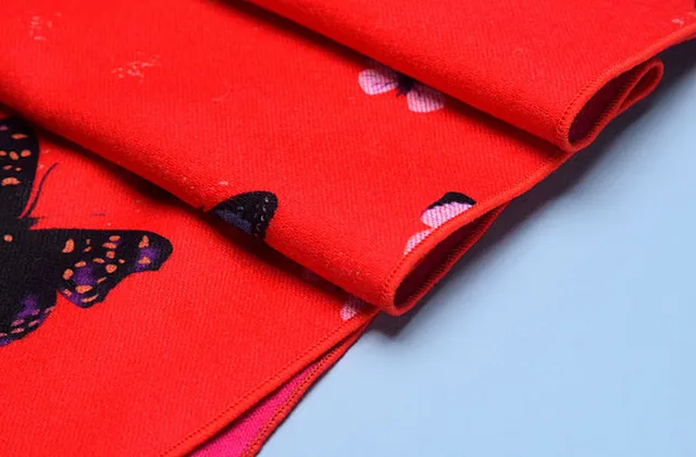 UGG Red Purple Printed Butterfly Motif Scarve 4