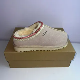 UGG Tasman Beige Red Suede Upper Shearling-Lined Casual Shoes