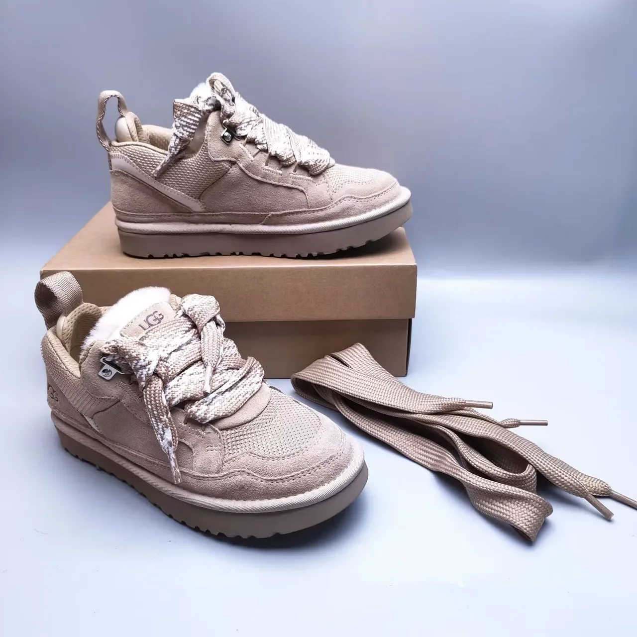 UGG Tasman Beige Shearling-Lined Lifestyle Sneakers 6