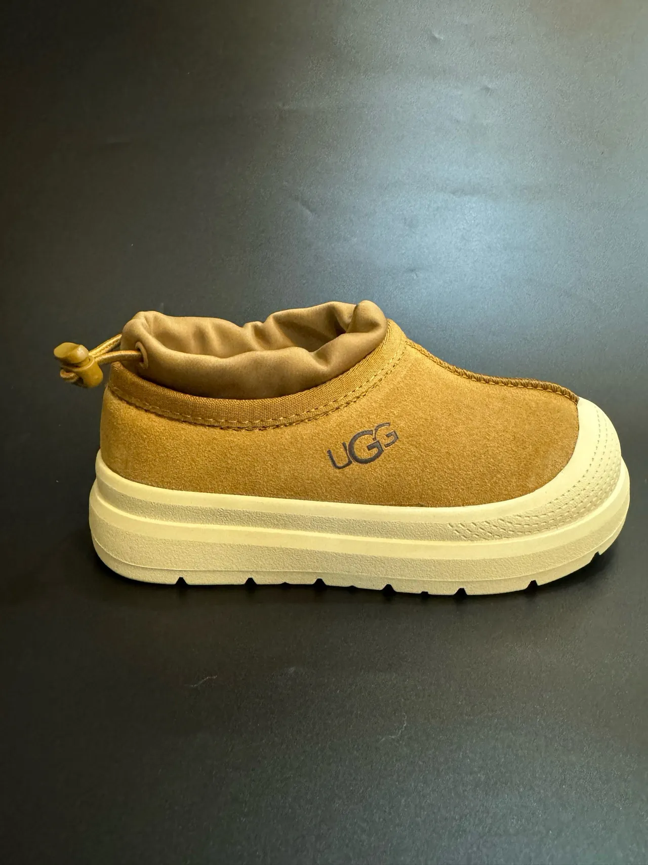 UGG Tasman Beige White Slip-On Platform Sole Casual Shoes 5