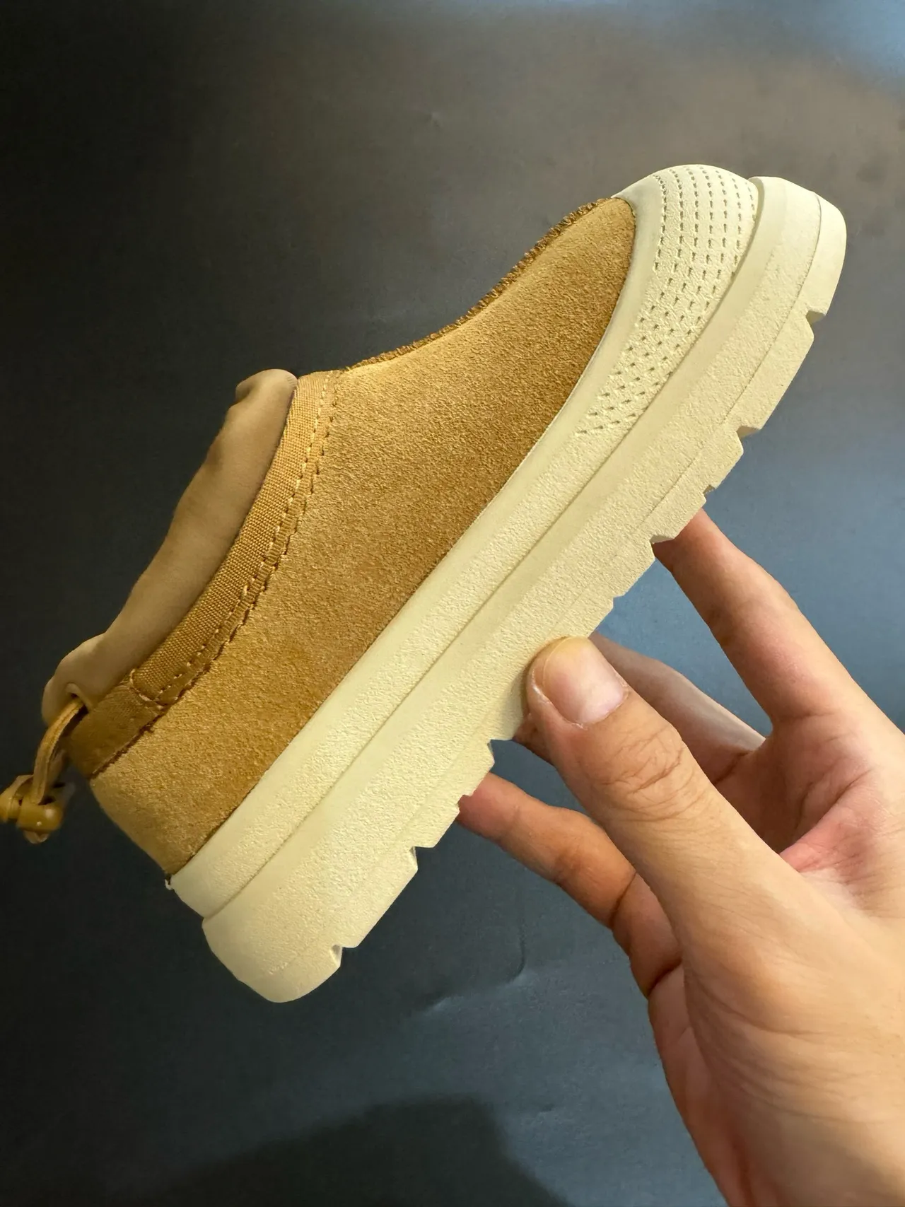 UGG Tasman Beige White Slip-On Platform Sole Casual Shoes 10