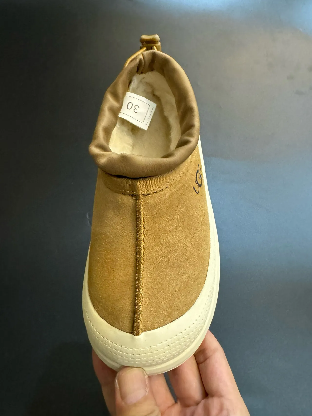 UGG Tasman Beige White Slip-On Platform Sole Casual Shoes 11