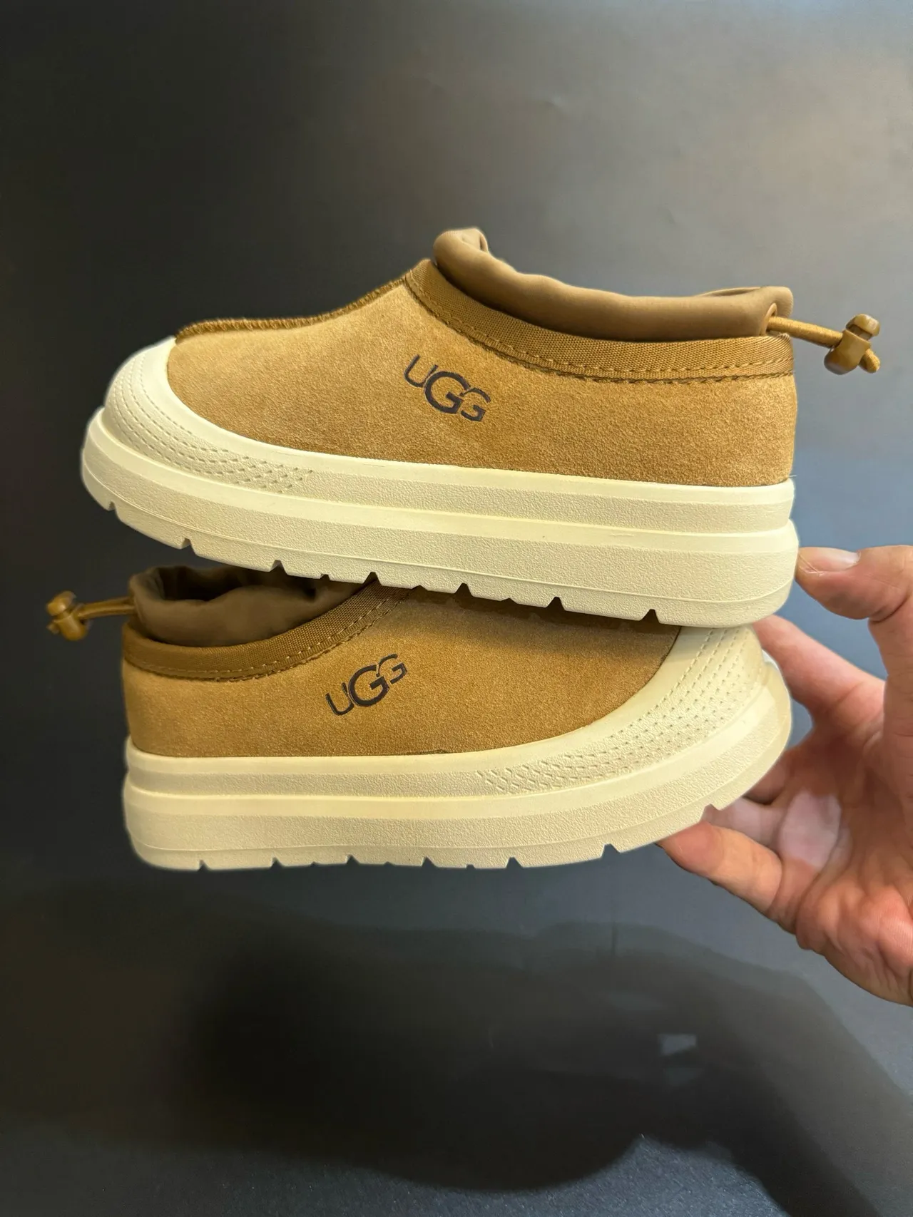 UGG Tasman Beige White Slip-On Platform Sole Casual Shoes 13