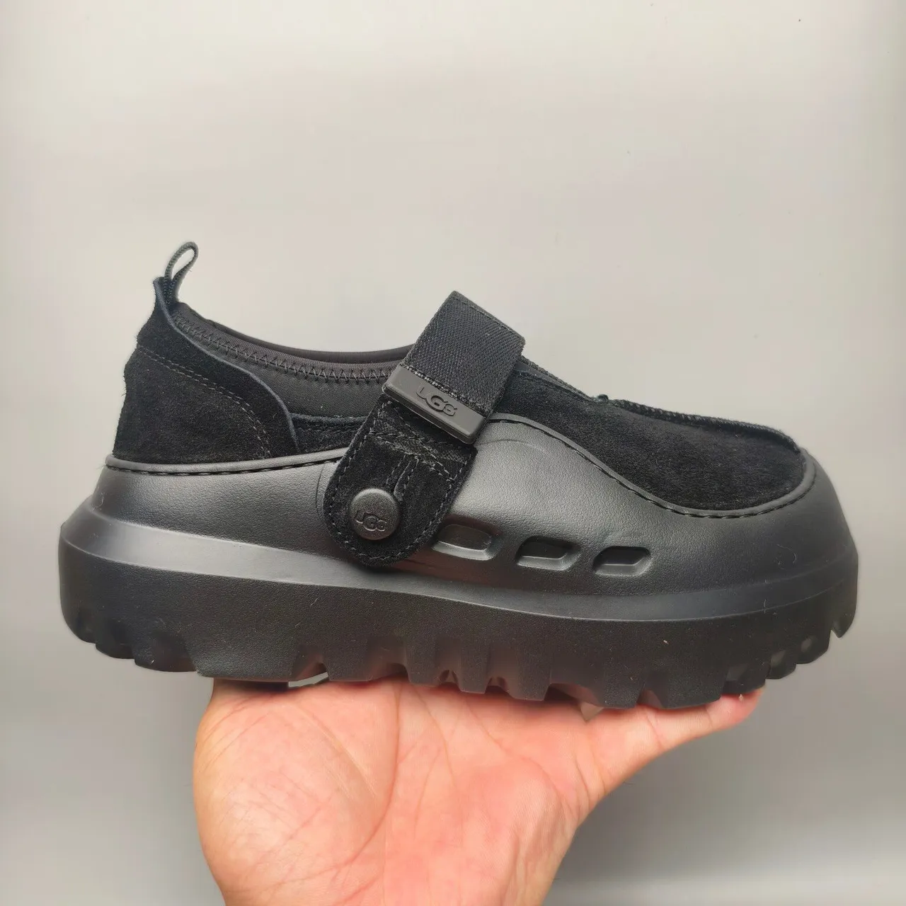 UGG Tasman Black Chunky Platform Sole Suede Upper Casual Shoes 2