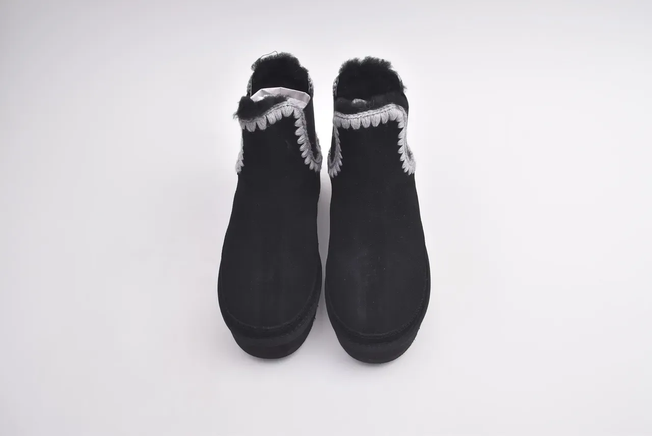 UGG Tasman Black Gray Suede Upper Braided Trim Chelsea Boots 8