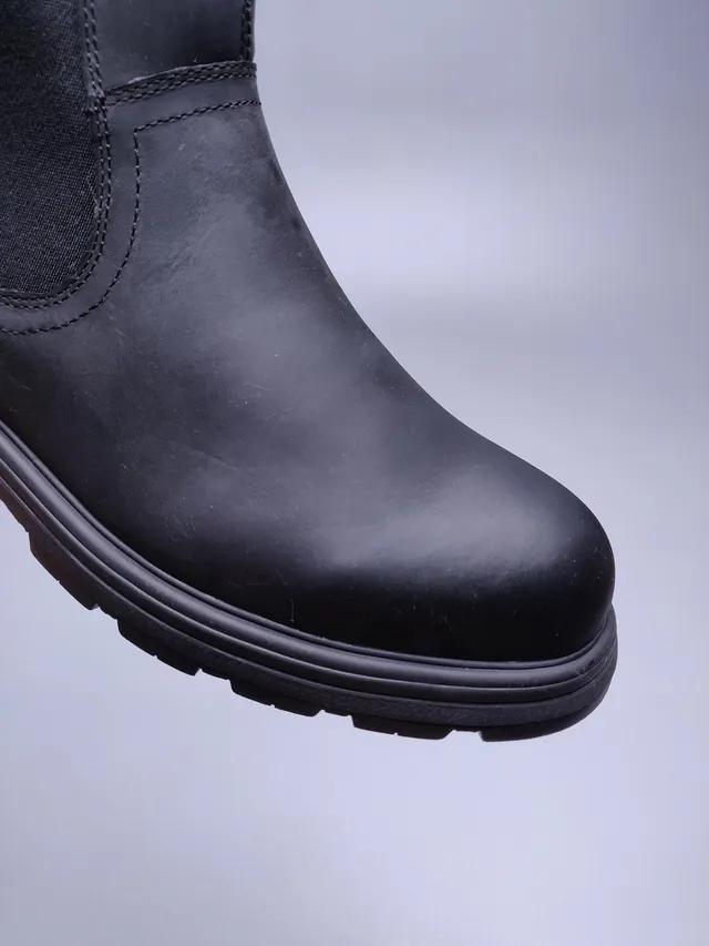 UGG Tasman কালো চামড়ার চেলসি বুটস 11