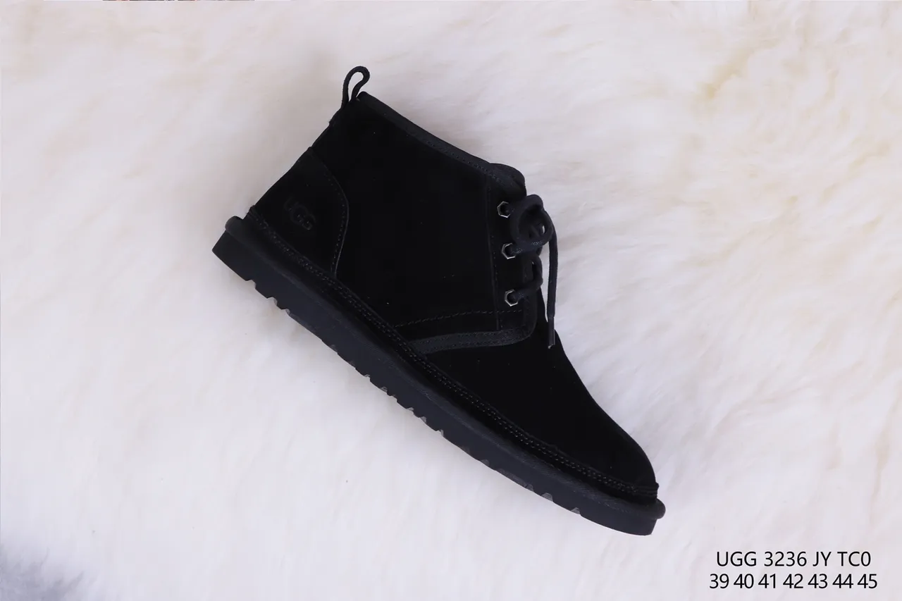 UGG Tasman 黑色麂皮系带踝靴 6
