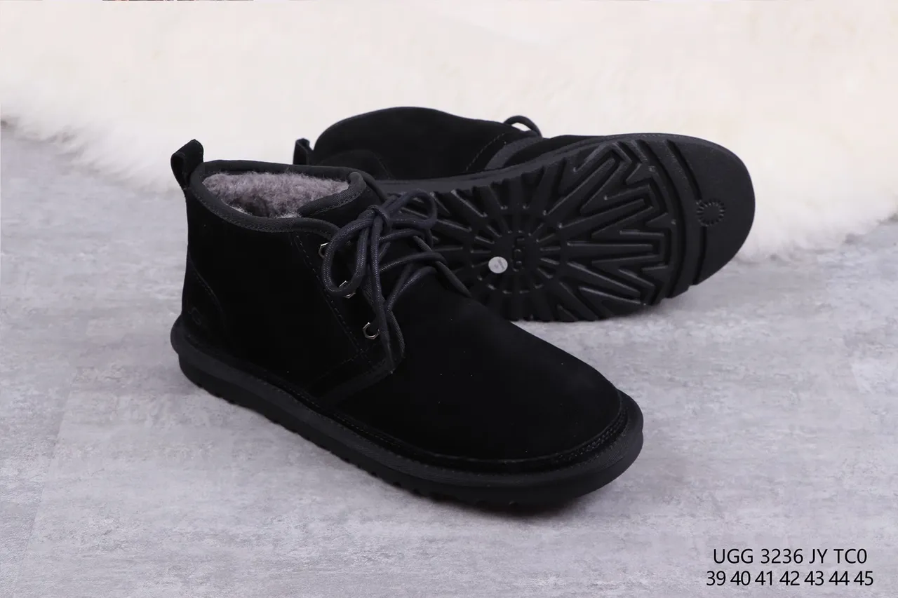 UGG Tasman 黑色麂皮系带踝靴 10