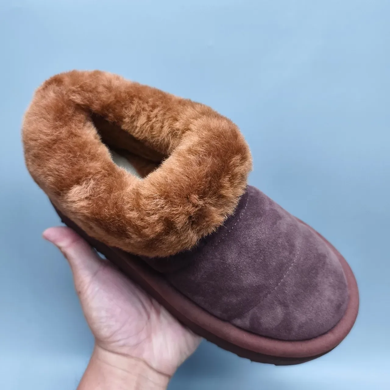 UGG Tasman ब्राउन बीज प्लेटफॉर्म सोल शियरलिंग-लाइन्ड कॉलर कासुअल जूते 3