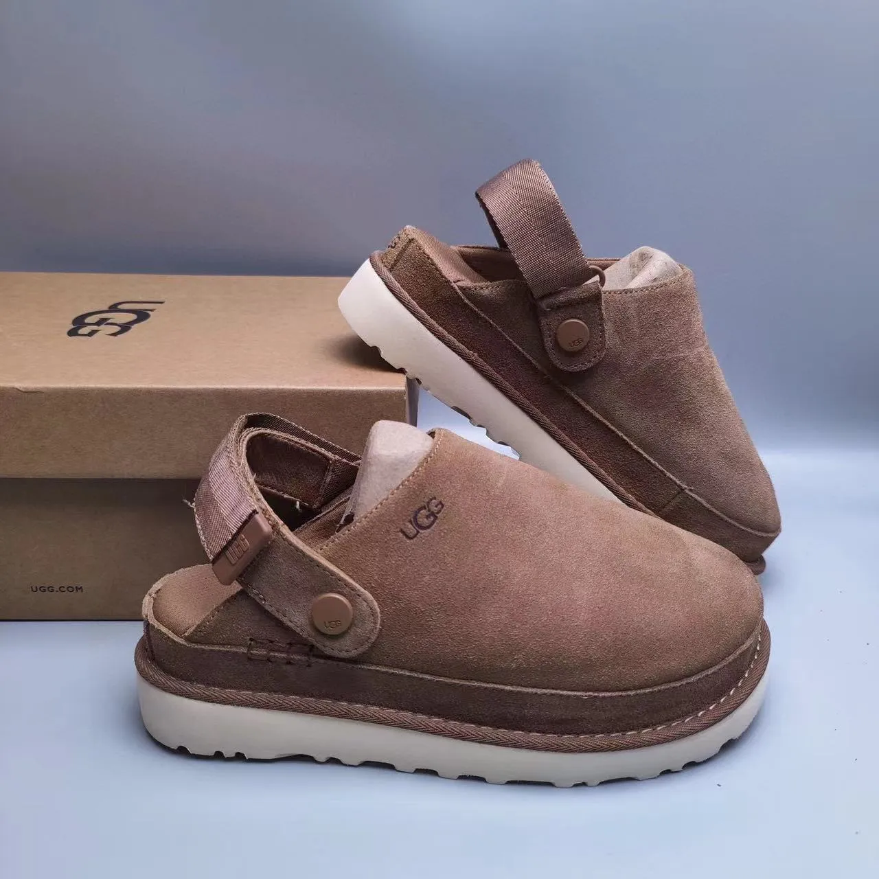 UGG Tasman Brown Suede Strap Slippers 5