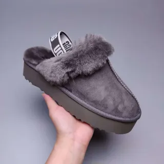 UGG Tasman 灰色麂皮平台拖鞋