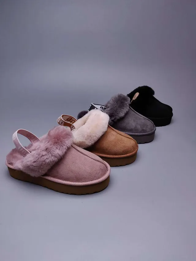 UGG Tasman 灰色麂皮平台拖鞋 3