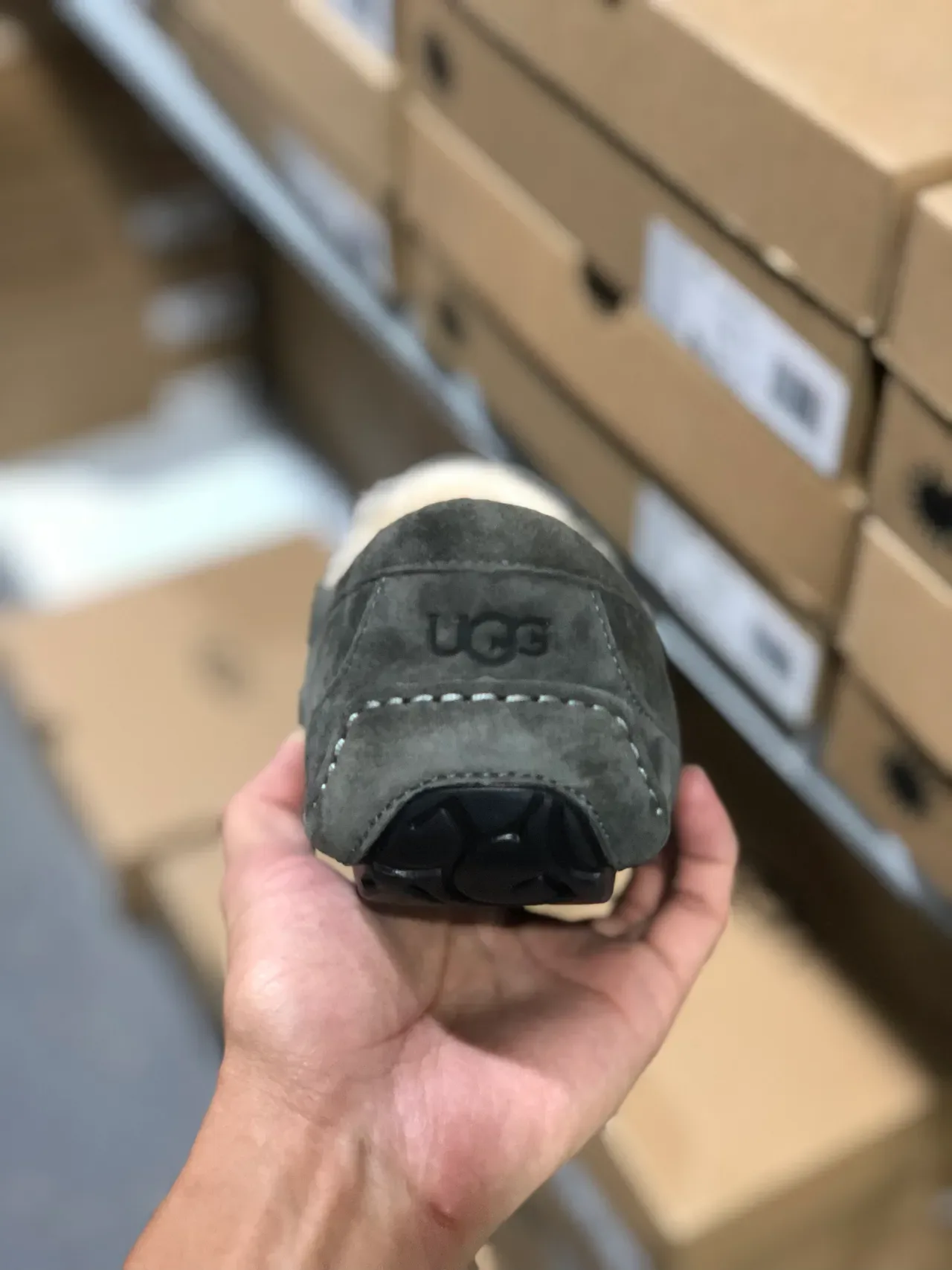 UGG Tasman 灰色麂皮羊毛内里一脚蹬乐福鞋 3