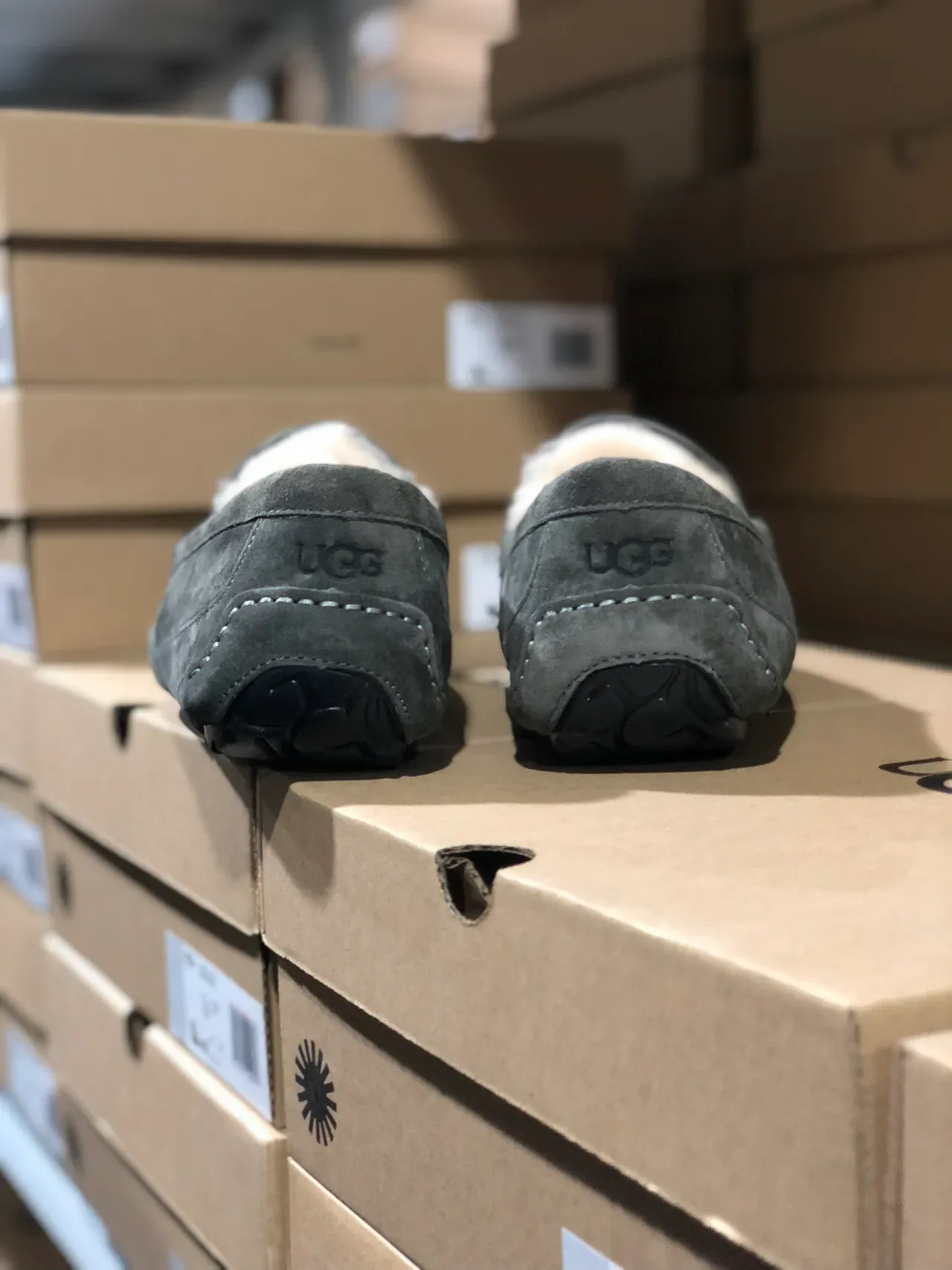 UGG Tasman 灰色麂皮羊毛内里一脚蹬乐福鞋 8