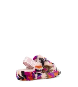 UGG Tasman Multicolor Abstract Print Plush Faux Fur Slippers 2
