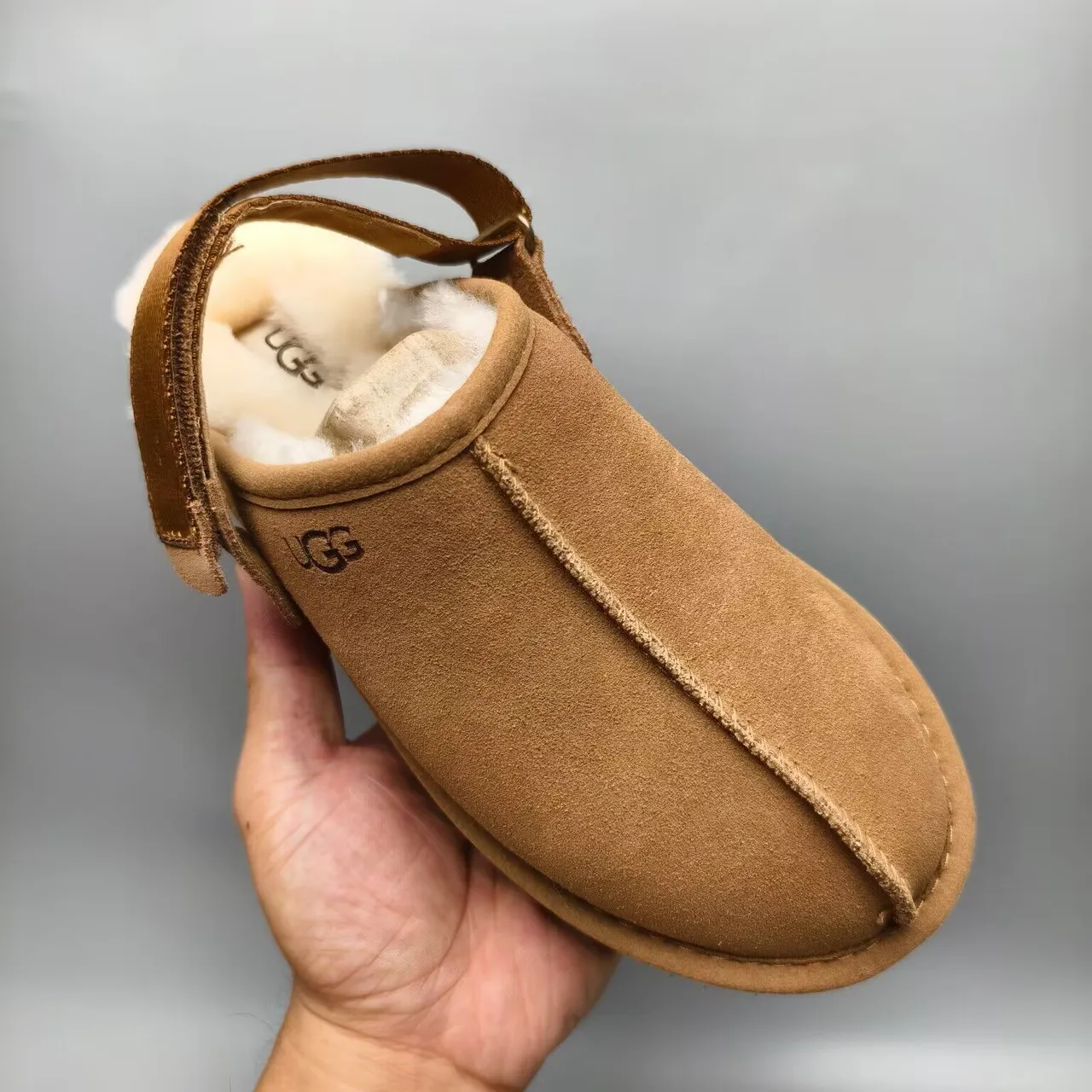 UGG Tasman Tan 麂皮羊毛内里拖鞋 3