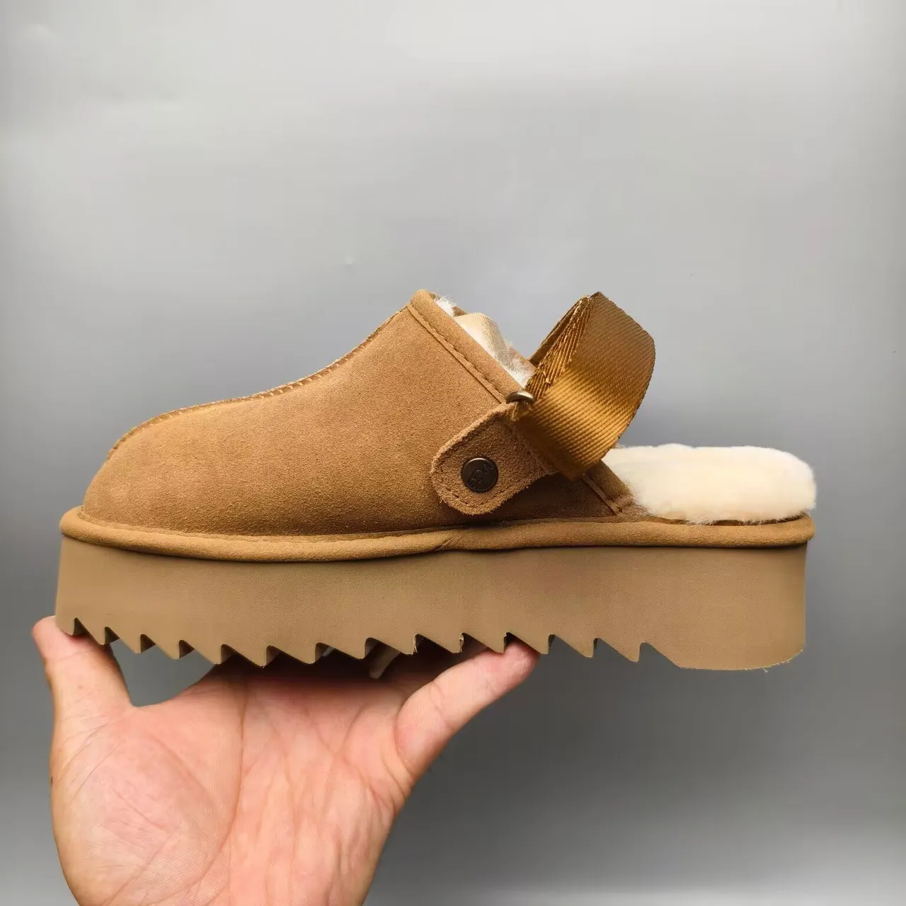 UGG Tasman Tan 麂皮羊毛内里拖鞋 5