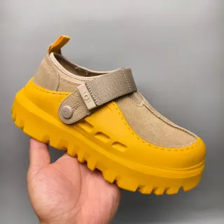 UGG Tasman Yellow and Beige Suede Clog
