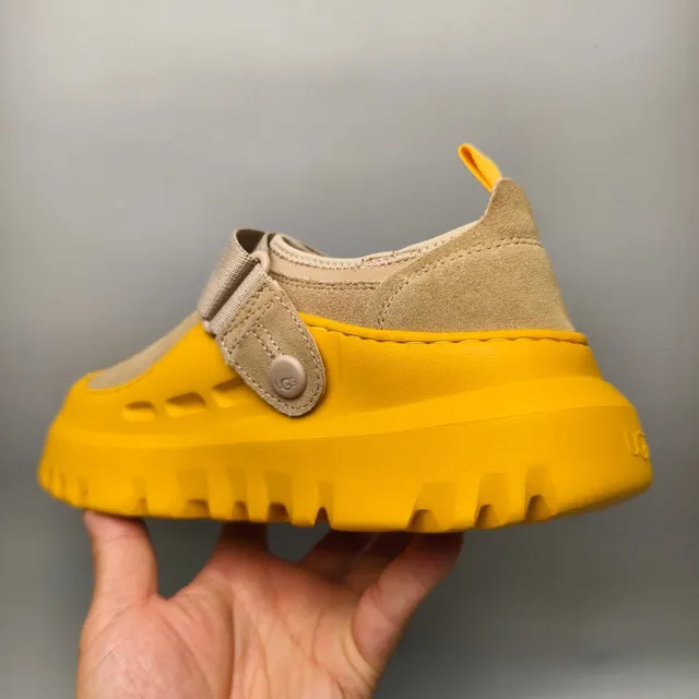 UGG Tasman Yellow and Beige Suede Clog 4