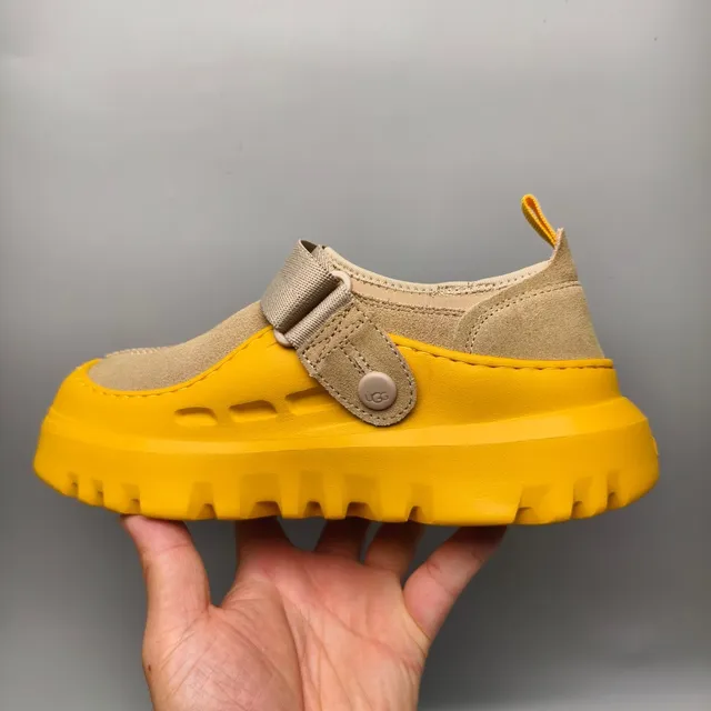UGG Tasman Yellow and Beige Suede Clog 7