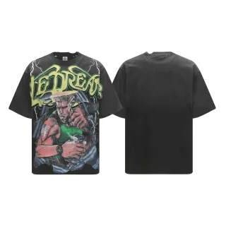 Vale Forever Oversized Distressed Graphic Print Black T-Shirt