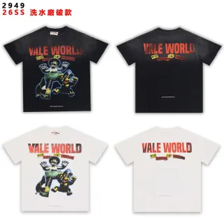 Vale Forever Vale World Distressed Graphic T-Shirt