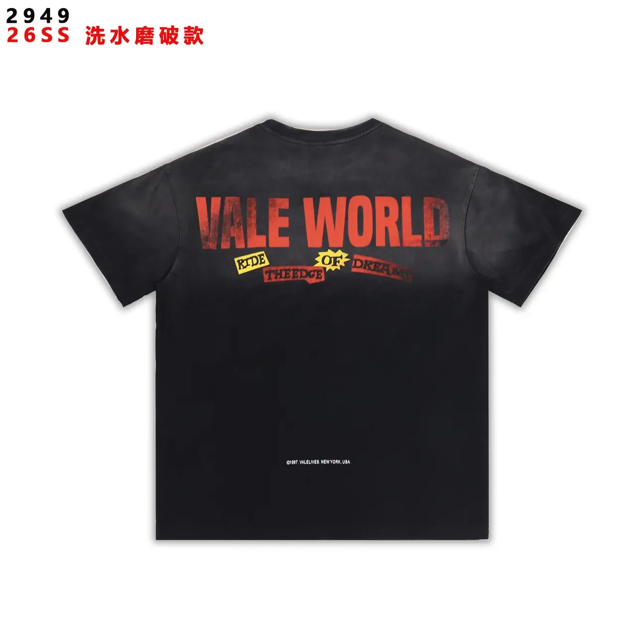 Vale Forever Vale World Distressed Graphic T-Shirt 4