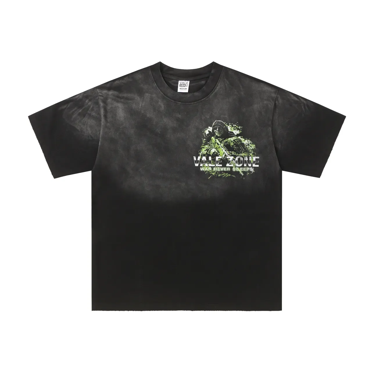 T-shirt graphique noir dégradé Vale Forever Vale Zone War Never Sleeps 4