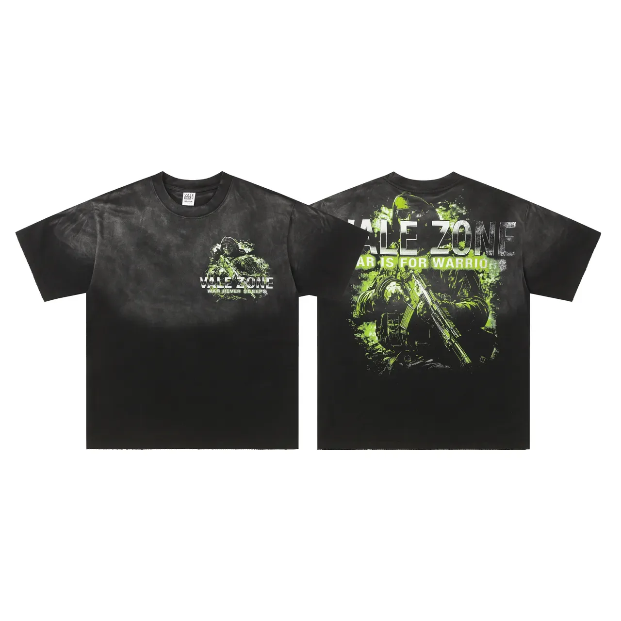 T-shirt graphique noir dégradé Vale Forever Vale Zone War Never Sleeps 6