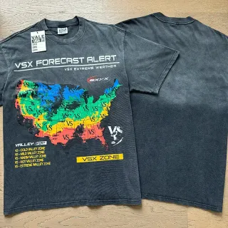 Vale Forever VSX Forecast Alert Graphic Print Acid-Wash T-Shirt
