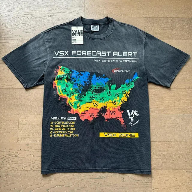 T-shirt acid wash Vale Forever VSX à impression graphique Forecast Alert 2