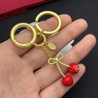 Valentino Cherry Bow Gold Red Metal Twisted Rope Bracelet