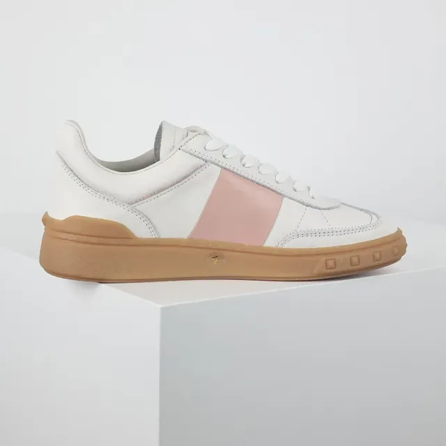 Valentino Garavani Zapatillas Lifestyle Blancas y Rosa de Cuero 7